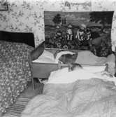 Två sovande barn, Ulf och Marita Jerkeskog, 1957.