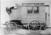 Modell av fältpostexpedtionsvagn från 1910-talet.