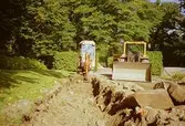 Grävarbeten, norra sidan av parken, vid Gunnebo slott 1988.