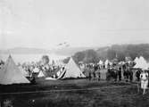 Scoutläger, vy över tältplatsen, 1920-tal.