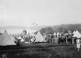 Scoutläger, vy över tältplatsen, 1920-tal.