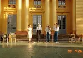 Sång- och musikuppträdande på scenen framför Gunnebo slott, juli 1990.