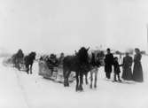 Hästpostföring, sista landsvägsposten, på linjen Östersund - Strömsund, december 1911.