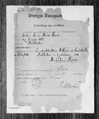 För fröken Anna Maria Roos född den 9 april 1862, dotter till
generalpostdirektören Adolf Wilhelm Roos. Daterat Stockholm den 1
januari 1884. Blanketten är söndrig och därför uppklistrad på kartong.