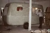 Husvagnsskal, prototyp. Lamellplast, våren/sommaren 1960.