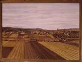 Landskapsvy i Mölndal.
En tavla målad av den naivistiske mölndalskonstnären Knut Berg.
