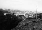 Vy från Glasberget mot bostadsbebyggelse i Enerbacken, Mölndal, på 1960-talet.