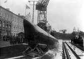 Sjösättning av ubåten Sjöhunden 26 november 1938