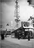 Stockholmsutställningen 1930
PUB-paviljongen och masten.