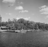 Djurgårdsbrunnskanalen och båtklubben vid Strandvägen, Stockholm