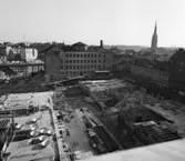 Hötorget
Byggarbetsplats med Klara kyrkas torn i fonden