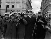 Sista april-firande på Stora torget, Uppsala 1935