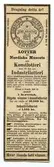 Annons för Nordiska museets konst- och industrilotterier, 1886.