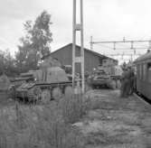 Manöver i Öxnered utanför Vänersborg i slutat av september 1960