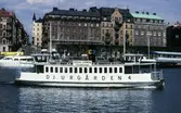 [Text diaram:] DJURG 7 W ÖSTRING FÄRJA CITY STH
[Anm: Bilden föreställer Djurgården 4]