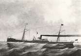 Lastångfartyget AXEL JOHNSON av Stockholm.
Oljemålning sign. J. Hopper, 1896.