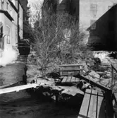 Mölndalsån, nedströms fallet.