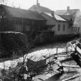 Mölndalsån, nedströms fallet.