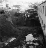 Byggnad N:o 6, tillbyggnad 1954. Schaktning.
