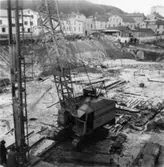 Byggnad N:o 6, tillbyggnad 1954. Pålning.