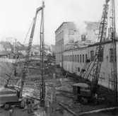 Byggnad N:o 6, tillbyggnad 1954. Pålning.