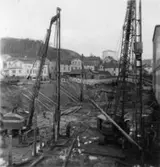 Byggnad N:o 6, tillbyggnad 1954. Pålning.