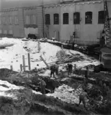 Byggnad N:o 6, tillbyggnad 1954. Schaktning.