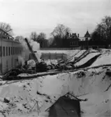 Byggnad N:o 6, tillbyggnad 1954. Schaktning.