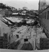 Byggnad N:o 6, tillbyggnad 1954. Schaktning.