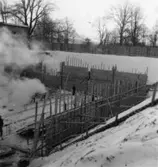 Byggnad N:o 6, tillbyggnad 1954. Formsättning för gjutning.
