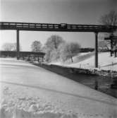 Mölndalsån vid ramverkstaden. Vinterbild.