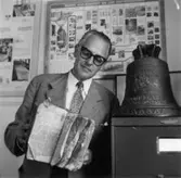 Reportage från pressvisningen den 29/8 1955. Överingenjör William Tibell.