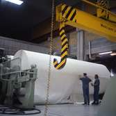 Interiörbild från Papyrus Nymölla AB. Pappersmaskinen.