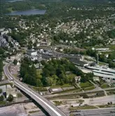 Flygfoto över Papyrus fabriksområde.