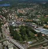 Flygfoto över Papyrus fabriksområde.