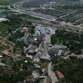 Flygfoto över Papyrus fabriksområde.