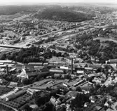 Flygfoto över Papyrus fabriksområde.