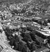 Flygfoto över Papyrus fabriksområde.