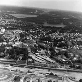 Flygfoto över Papyrus fabriksområde.