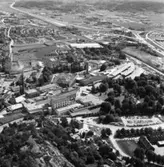 Flygfoto över Papyrus fabriksområde.