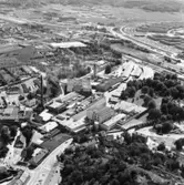 Flygfoto över Papyrus fabriksområde.