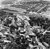 Flygfoto över Papyrus fabriksområde.