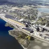 Flygfoto över Fors fabriker.