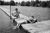 Bergsjöns badplats i Kållered, år 1983. 