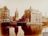 Telegrafhuset.
Från vänster på bilden syns den gamla träbron, Elverket, Församlingshuset, Nikolaikyrkan och Telegrafhuset.