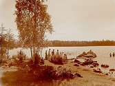 Stora Hemsjön, badande vid sjön, badplats.
Beställningsnr: KV-1436.