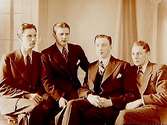 Fyra herrar, från vänster: Åke Boudrie, Harry Forsberg, Olle Åhnberg och Harry Johnson.
Åke Boudrie