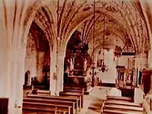 Interiör av Glanshammars kyrkan år 1912.