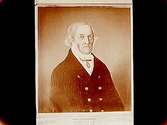 Avfotograferad oljemålning till folkskoleboken.Porträtt av Johan Conrad Broms, född 1 juli 1790 - död 23 januari 1860.