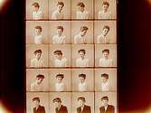 En kvinna, bröstbild. (20 st småbilder på samma glasplåt, id-kort eller körkortsbilder)Sam Lindskogs familjebild.Polyfoto.